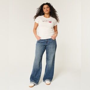 NEW Hollister Women’s 100% Cotton Low-Rise Baggy Jeans~Blue (Size 4R/W27R)